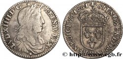 LOUIS XIV LE GRAND OU LE ROI SOLEIL Douzième d&nbsp;écu, portrait apollinien 1661 Lyon TB/TB+