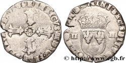 HENRI IV LE GRAND Quart d écu, croix feuillue de face 1606 Bordeaux