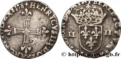 HENRI III Quart d écu, croix de face 1578 Rennes