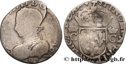 HENRI III. MONNAYAGE AU NOM DE CHARLES IX Demi-teston, 2e type, avec légende fautée 1575 (MDLXXV) Rennes