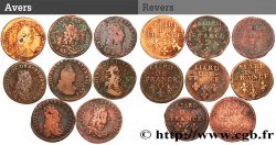 LOUIS XIV  THE SUN KING  Lot de huit liards n.d. Ateliers divers