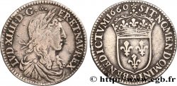 LOUIS XIV  THE SUN KING  Douzième d écu, portrait apollinien 1660 Bordeaux VF