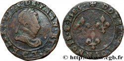 HENRI III Double tournois, type de Saint-Lô 1585 Saint-Lô
