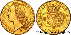 LOUIS XV DIT LE BIEN AIMÉ Louis d’or aux écus ovales, tête ceinte d’un bandeau 1749 Lille