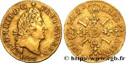 LOUIS XIV  THE SUN KING  Demi-louis d or aux quatre L 1696 Lyon