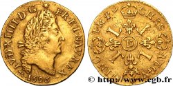 LOUIS XIV LE GRAND OU LE ROI SOLEIL Demi-louis d or aux quatre L 1696 Lyon