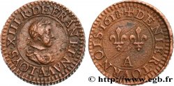 LOUIS XIII LE JUSTE Piéfort quadruple du denier tournois 1618 Paris