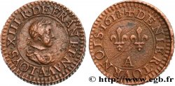 LOUIS XIII  Piéfort quadruple du denier tournois 1618 Paris