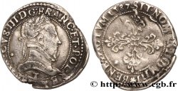 HENRI III Demi-franc au col plat 1587 Nantes TB+