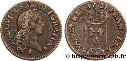 LOUIS XV DIT LE BIEN AIMÉ Liard au buste enfantin 1721 Paris TTB
