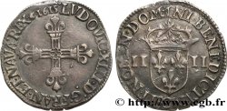 LOUIS XIII LE JUSTE Quart d&nbsp;écu, à la croix fleurdelisée, titulature côté croix 1615 Saint-Lô TTB