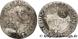 CHARLES IX Double sol parisis, 1er type, contremarquée d’un lis 1572 Riom