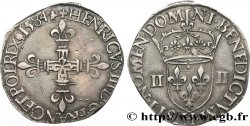 HENRI III Quart d&nbsp;écu, croix de face 1584 La Rochelle