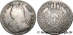 LOUIS XV DIT LE BIEN AIMÉ Écu aux branches d&nbsp;olivier, buste habillé 1727 Montpellier TB/TB+