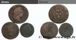 LOUIS XV  THE WELL-BELOVED  Lot de 3 monnaies royales n.d. Ateliers divers
