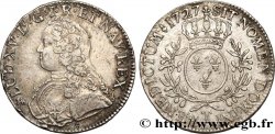 LOUIS XV DIT LE BIEN AIMÉ Écu aux branches d olivier, buste habillé 1727 Nantes TTB