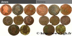 LOUIS XV THE BELOVED Lot de 8 monnaies royales n.d. Ateliers divers