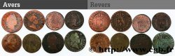 LOUIS XV  THE WELL-BELOVED  Lot de 8 monnaies royales n.d. Ateliers divers