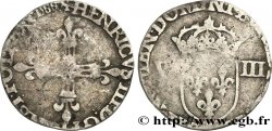 HENRY III Huitième d écu, croix de face 1588 (Saint-Lô ?)