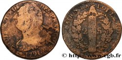 LOUIS XVI 2 sols dit  au faisceau , type FRANÇOIS 1791 Metz