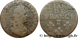 LOUIS XIV  THE SUN KING  Liard, 3e type, buste âgé 1693 Metz