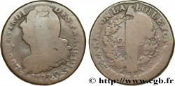 LOUIS XVI (MONARQUE CONSTITUTIONNEL)  2 sols dit  au faisceau , type FRANÇOIS 1792 Perpignan