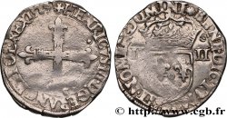 HENRY III Quart d écu, croix de face 1589 Nantes