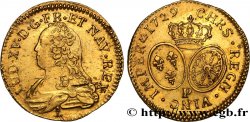 LOUIS XV DIT LE BIEN AIMÉ Louis d or aux écus ovales, buste habillé 1729 Dijon