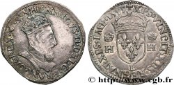 HENRI II Teston à la tête couronnée 1555 Bayonne SUP
