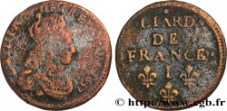 LOUIS XIV  THE SUN KING  Liard de cuivre, 2e type 1657 Limoges