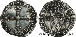 HENRY III Quart d écu, croix de face 1586 Nantes