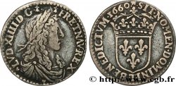 LOUIS XIV LE GRAND OU LE ROI SOLEIL Douzième d écu, portrait apollinien 1660 Nantes TTB+