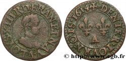 LOUIS XIII LE JUSTE Denier tournois, type 1 1614 Paris