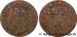 LOUIS XIII  Double tournois, type de Warin 1642 