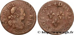 LOUIS XIII LE JUSTE Double tournois au buste vieilli et drapé 1640 Troyes ou Chappes