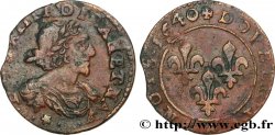 LOUIS XIII LE JUSTE Double tournois au grand buste viril drapé 1640 Ateliers de l’axe Loire-Rhône