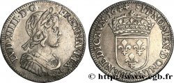 LOUIS XIV LE GRAND OU LE ROI SOLEIL Quart d&nbsp;écu, portrait à la mèche courte 1644 Paris, Monnaie du Louvre TB+