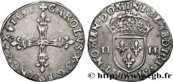 CHARLES X, CARDINAL DE BOURBON Quart d&nbsp;écu, croix de face 1591 Paris