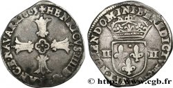 HENRY IV Quart d écu, croix feuillue de face 1605 Bayonne