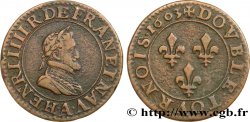 HENRY IV Double tournois, 2e type de Paris (légende française) 1603 Paris, Moulin des Étuves