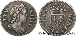 LOUIS XIV LE GRAND OU LE ROI SOLEIL Quarante-huitième d’écu à la mèche courte 1644 Paris TTB+/SUP