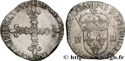 HENRI III Quart d&nbsp;écu, croix de face 1585 La Rochelle