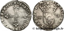 HENRI III Quart d écu, croix de face 1578 Rennes