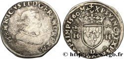 FRANCIS II. COINAGE AT THE NAME OF HENRY II Demi-teston à la tête nue, 1er type 1560 Lyon
