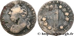 LOUIS XVI (MONARQUE CONSTITUTIONNEL)  12 deniers dit &nbsp;au faisceau&nbsp;, type FRANÇOIS 1792 Paris