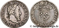 HENRI II Teston à la tête laurée, fabriqué au moulin 1552 Paris, Moulin des Étuves TTB+