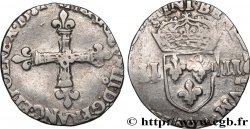 HENRY III Quart d écu, croix de face 1581 Rennes