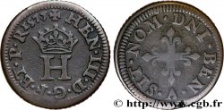 HENRY III Piéfort de poids quadruple du liard à l H couronnée 1577 Paris