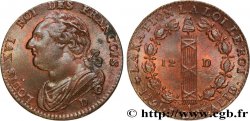 LOUIS XVI (MONARQUE CONSTITUTIONNEL)  12 deniers dit  au faisceau , type FRANCOIS 1791 Lyon SPL64