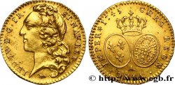 LOUIS XV DIT LE BIEN AIMÉ Demi-louis d’or aux écus ovales, tête ceinte d’un bandeau 1745 Paris